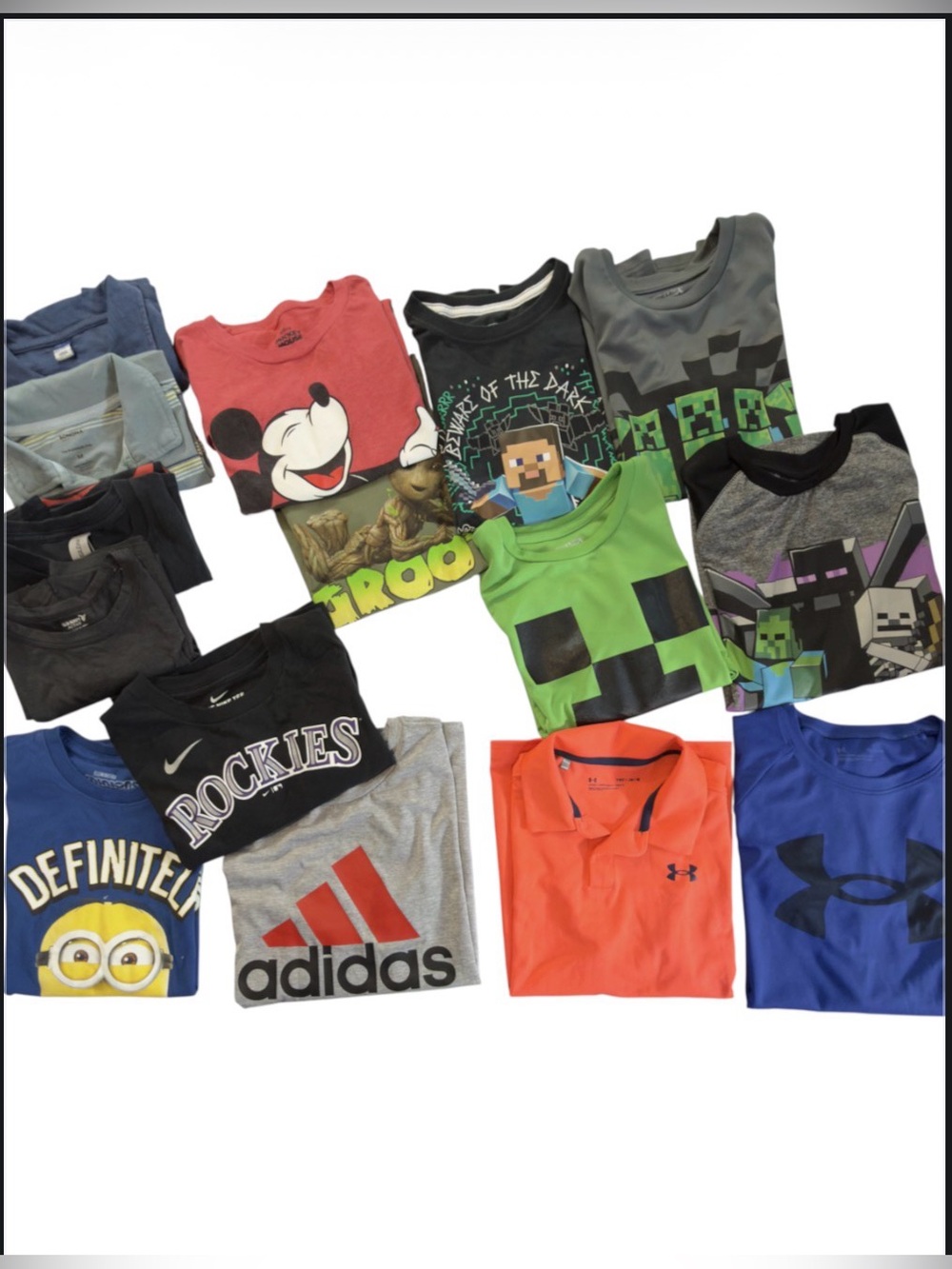 Boy’s short sleeve polo style & mixed graphic tees bundle of 15 shirts sz 10-12